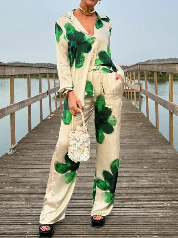 ELISA™ CONJUNTO DOS PIEZAS CAMISA + PANTALON