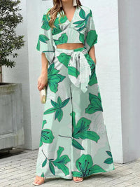 Blanco - Flores Verdes