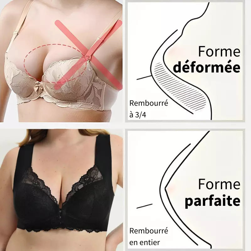 (1 acheté = 3 reçus) Soutien-gorge Sans Fil Galbant Avec Fermeture Frontale